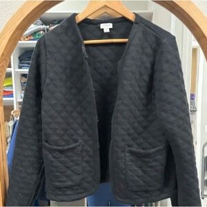 LOFT Black Quilted Blazer